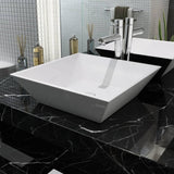 Vidaxl Washbasin Square White 41,5x41.5x12 cm keramika