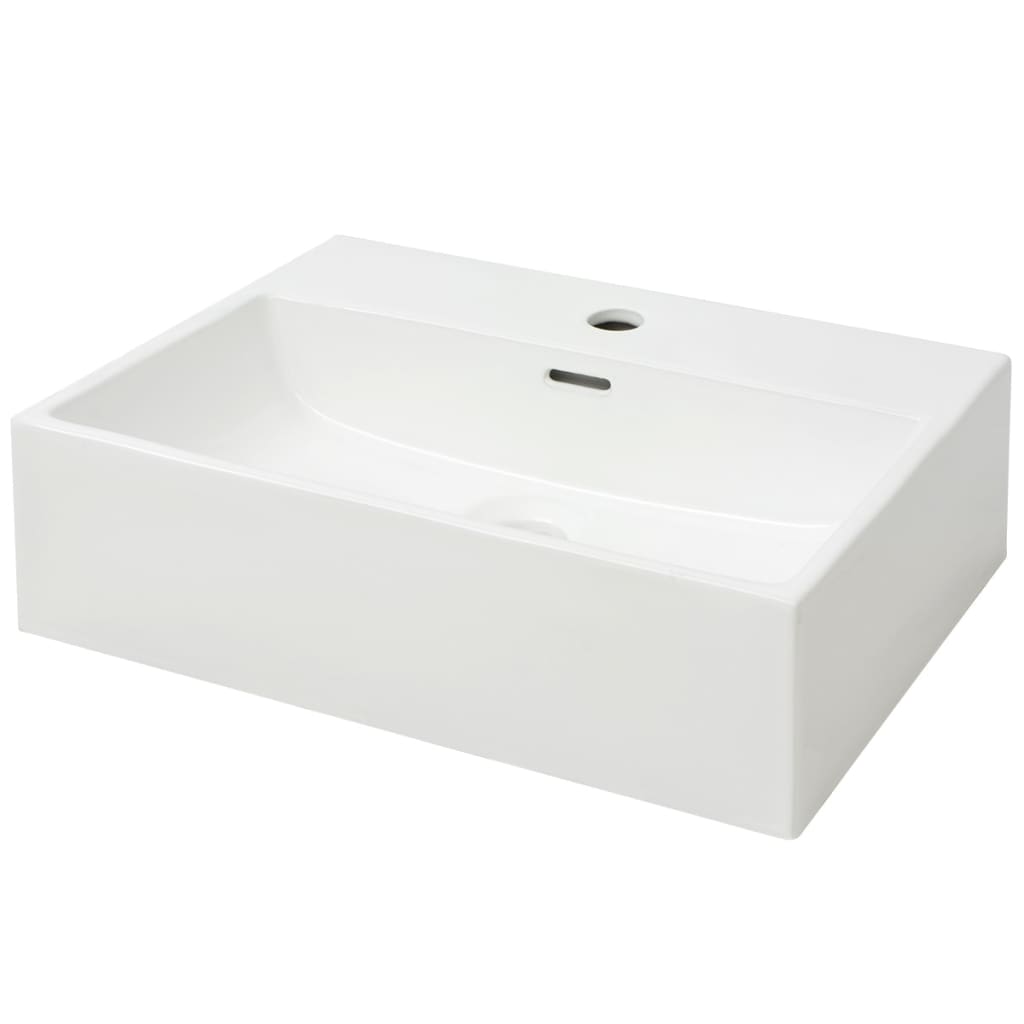 Vidaxl Washbasin s jeřábovým otvorem bílá 51,5x38.5x15 cm keramika