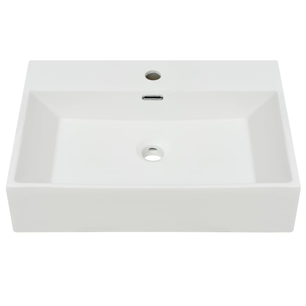 Vidaxl WASHBASIN s TAPHOLE WHITE 60,5x42.5X14,5 cm keramika