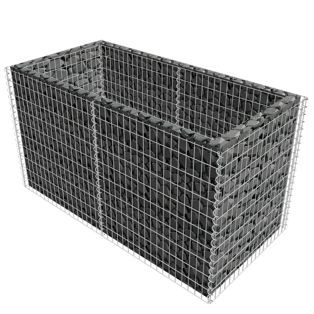 Vidaxl Gabion Planter höjde 180x90x100 cm stål silverfärgad