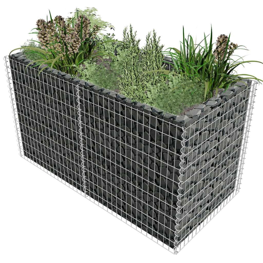 Vidaxl Gabion Planter höjde 180x90x100 cm stål silverfärgad