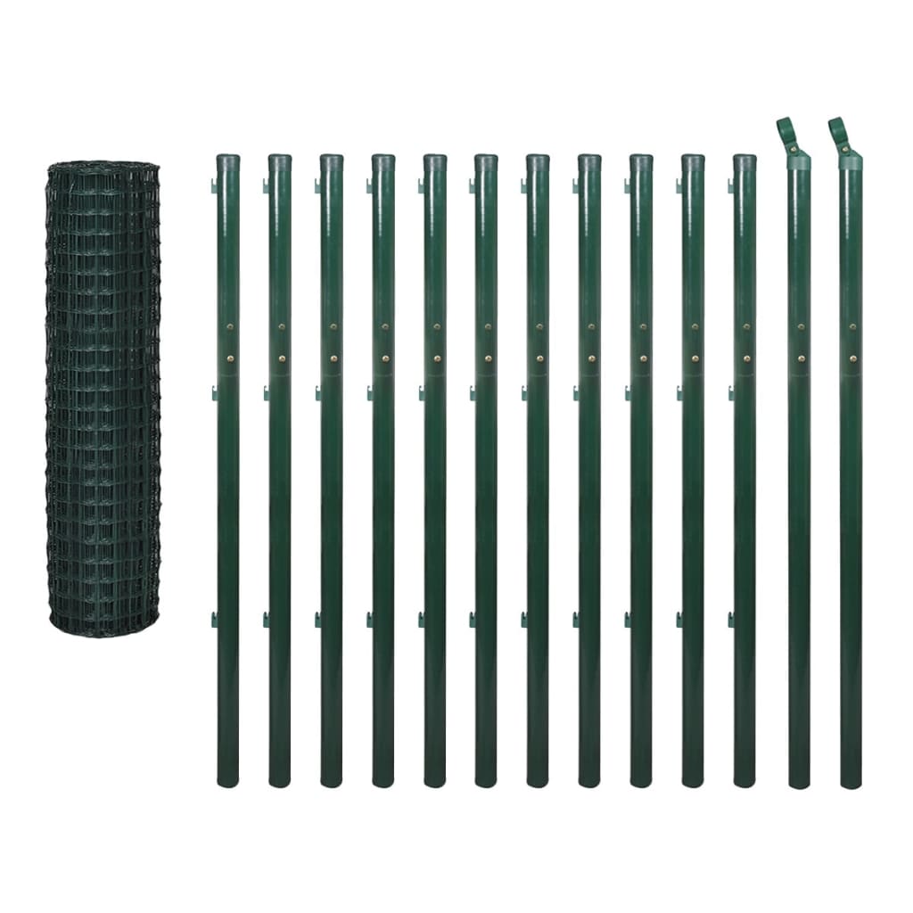 Vidaxl hek 25x1,7 m en acier vert