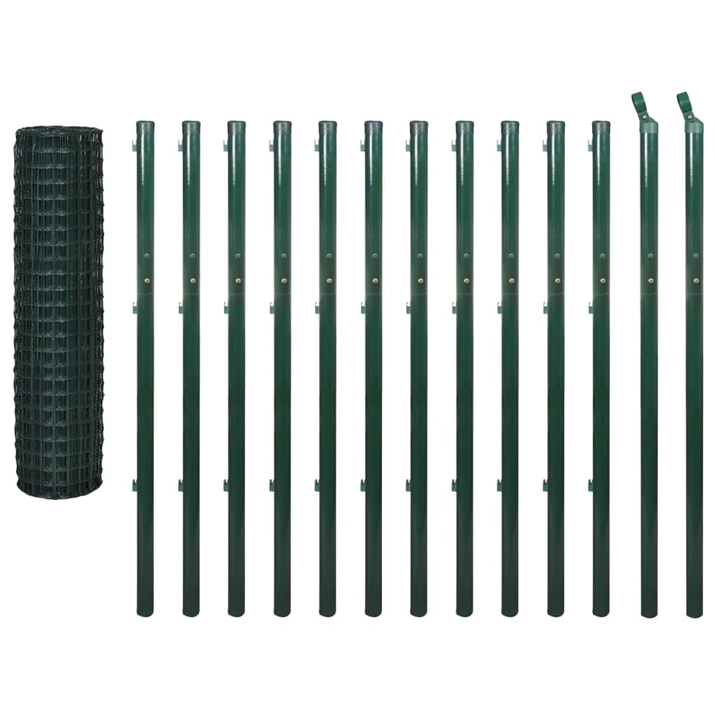 Vidaxl hek 25x1,7 m en acier vert