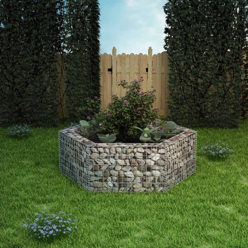 Vidaxl Gabion Planter Insented hexagonal 160x140x50 cm