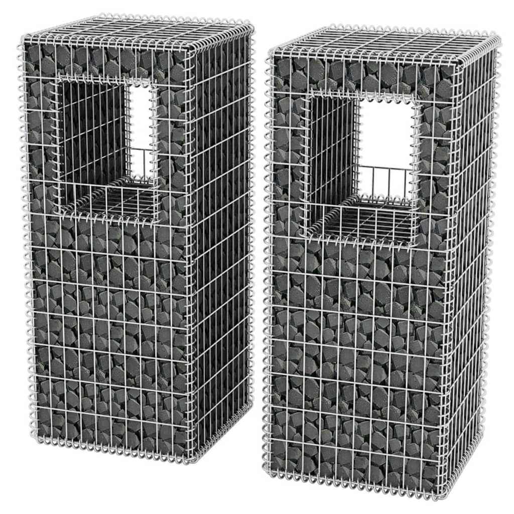 Vidaxl Schans Basket Posts Planters 2 St 50x50x120 cm stal