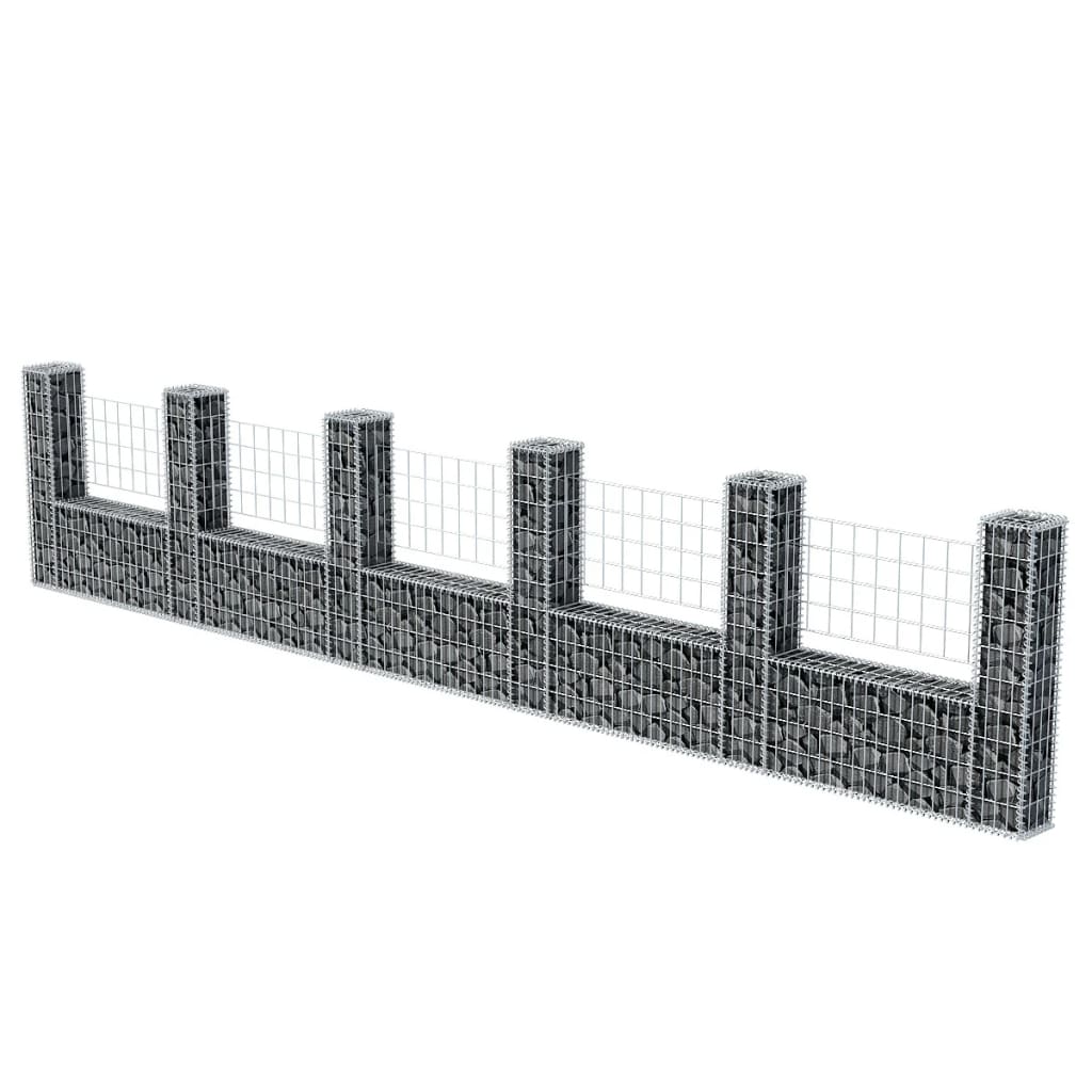 Vidaxl Gabion Basket a forma di U 570x20x100 cm acciaio