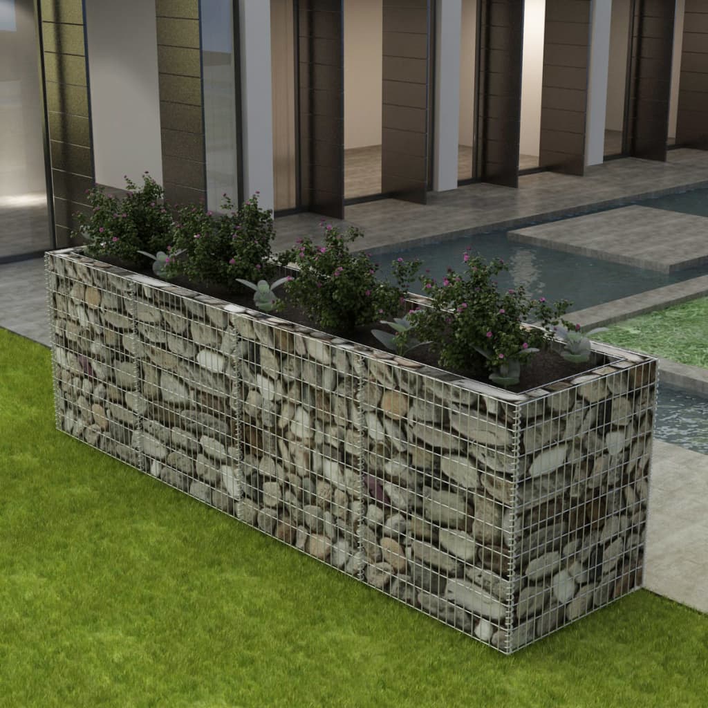 Vidaxl Gabion Planter surélevé 360x90x100 cm en acier