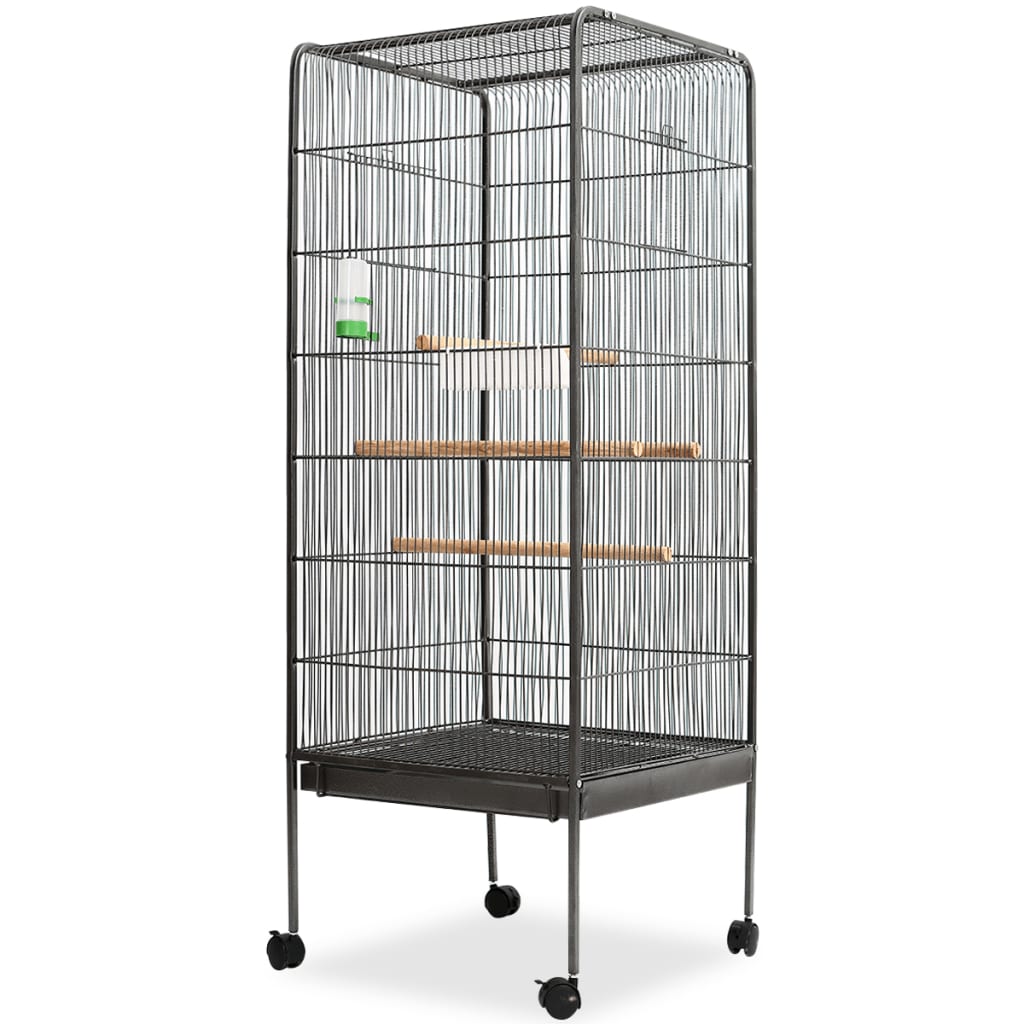 Vidaxl Bird Cage 54x54x146 cm stål sort