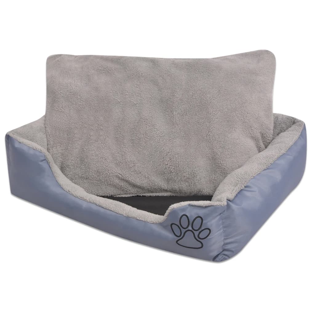 VidaXL dog bed with padded cushion size m gray