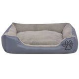 VidaXL dog bed with padded cushion size m gray