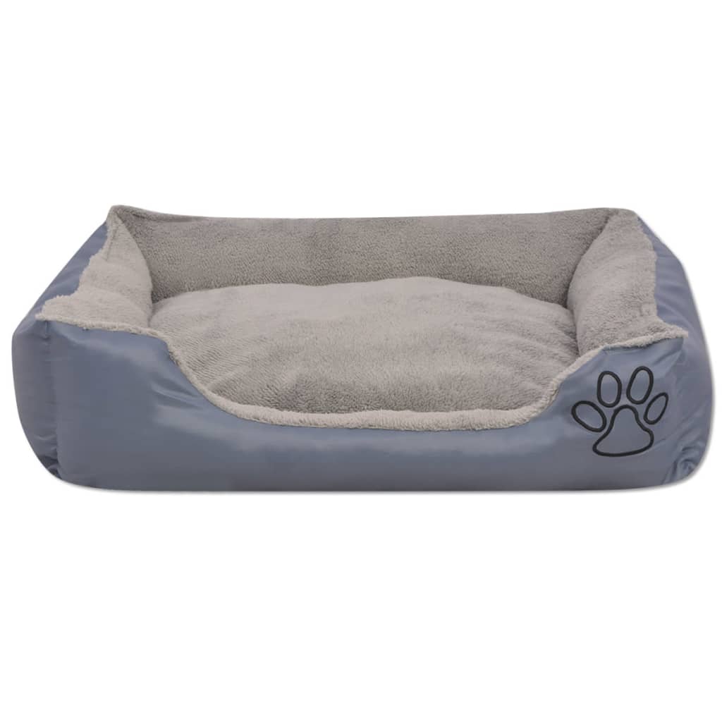 Vidaxl dog bed with padded cushion size XXL Gray