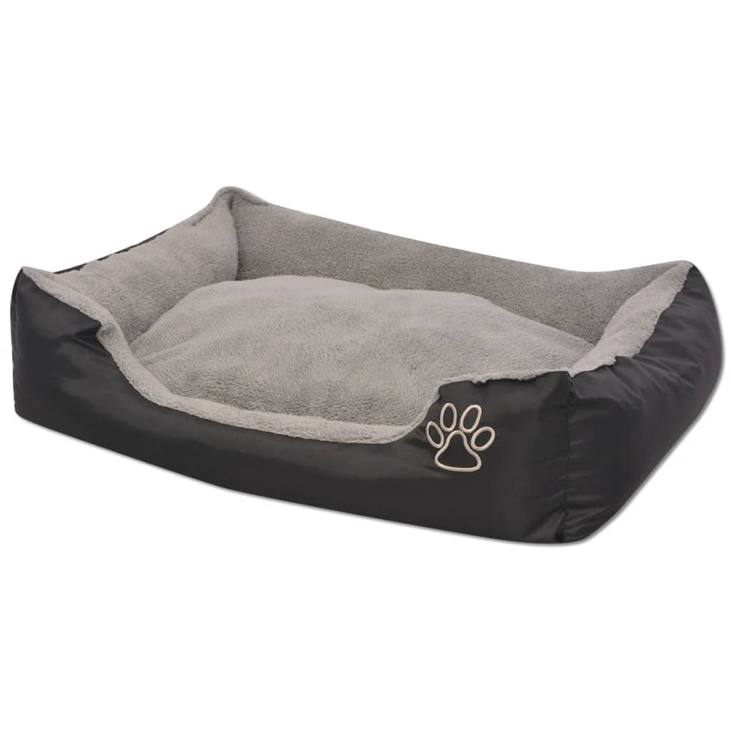 VidaXL dog bed with padded cushion size XL Black