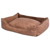 VidaXL Dog bed pillow PU artificial leather size s Beige