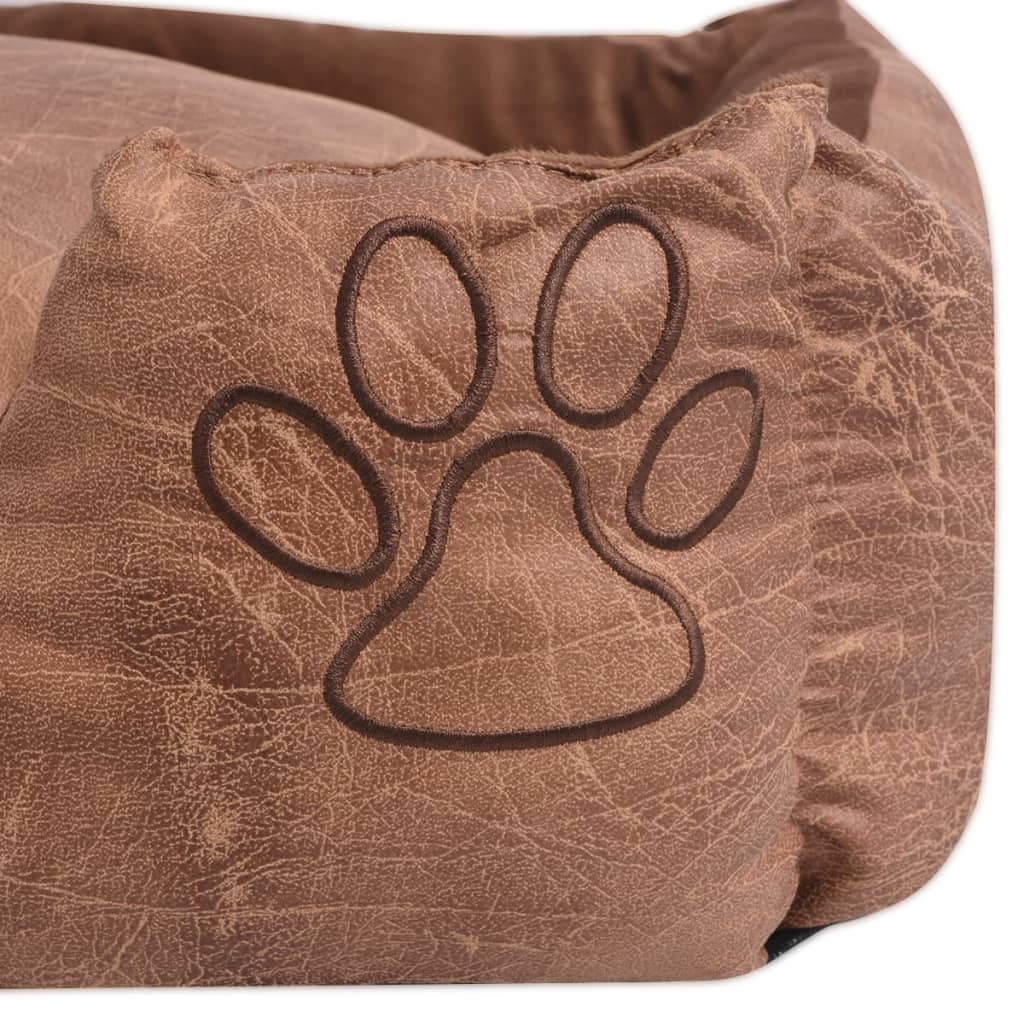 VidaXL Dog bed pillow PU artificial leather size s Beige