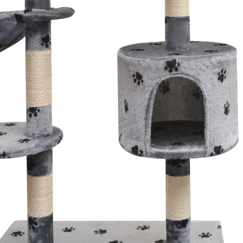 Vidaxl Cat Scracking Post se sisal poškrábající sloupky 125 cm pootprints šedá