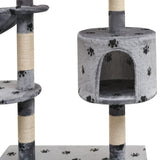 Vidaxl Cat Scratching Post med sisal skrabe poster 125 cm pootprints grå