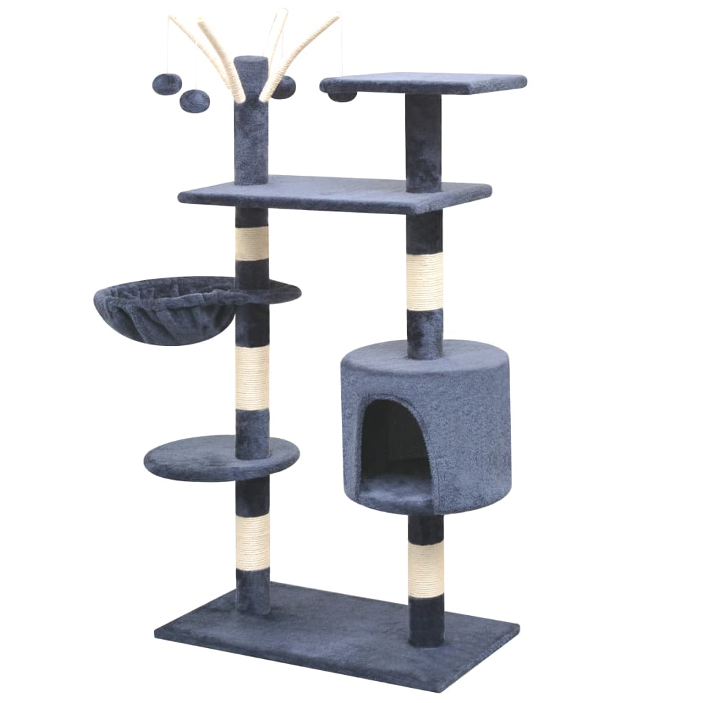 Vidaxl Cat scratching post with Sisal scratching posts 125 cm Dark blue