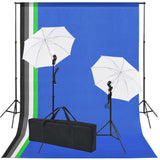 Vidaxl Photo Studio Set mit 5 farbigen Hintergründen 2 Regenschirme