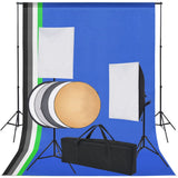 Vidaxl Photo Studio Conjunto con 5 fondos de color 2 softboxes