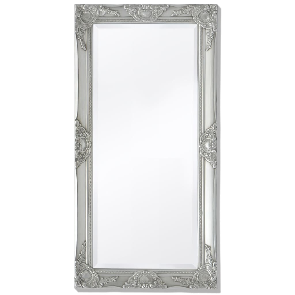 Vidaxl Wall Mirror Baroque 100 x 50 cm sølv