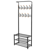 Vidaxl Clothing rack with shoe storage 68x32x182.5 cm black