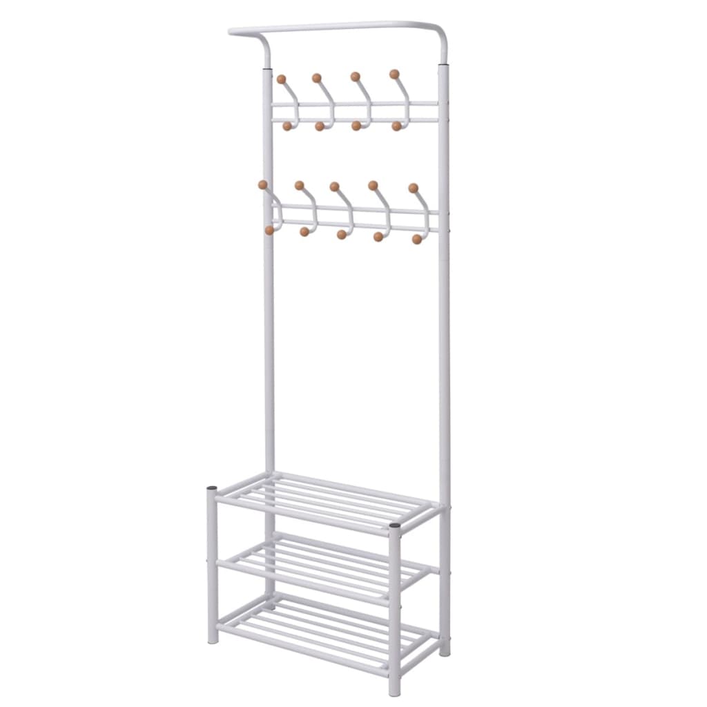 VidaXL Clothing rack with shoe storage 68x32x182.5 cm white