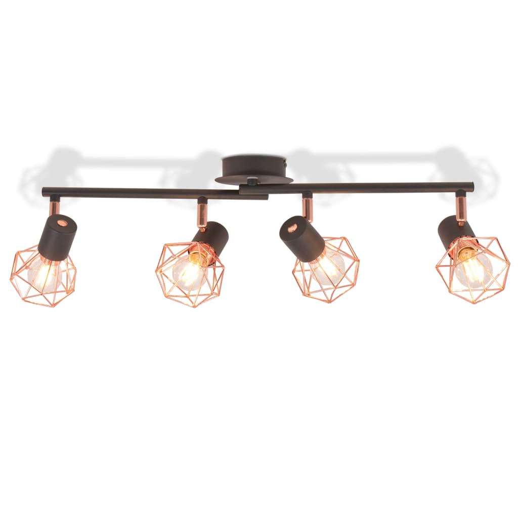 Vidaxl ceiling lamp with 4 spotlights E14 Black and copper