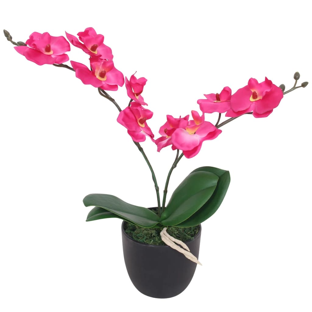 Vidaxl sztuczny orchidea roślin z garnkiem 30 cm czerwony