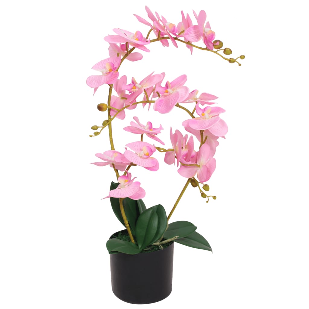 Vidaxl sztuczny orchidea roślin z doniczką 65 cm różu