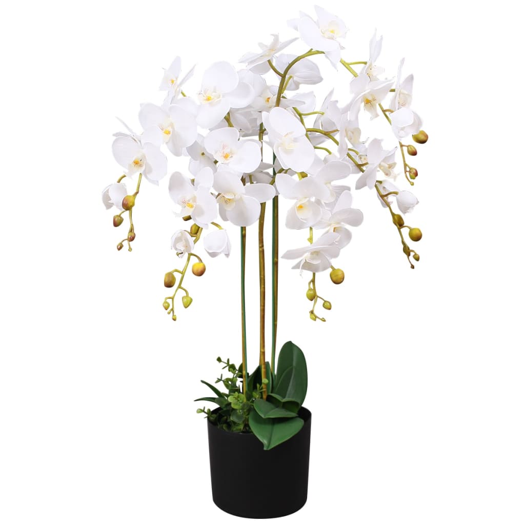 VidaXL artificial plant with pot orchid 75 cm white