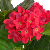 Vidaxl Art Hortensia Plant with Pot 60 cm Red