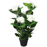 Vidaxl Art Hortensia Plant z doniczką 60 cm biały