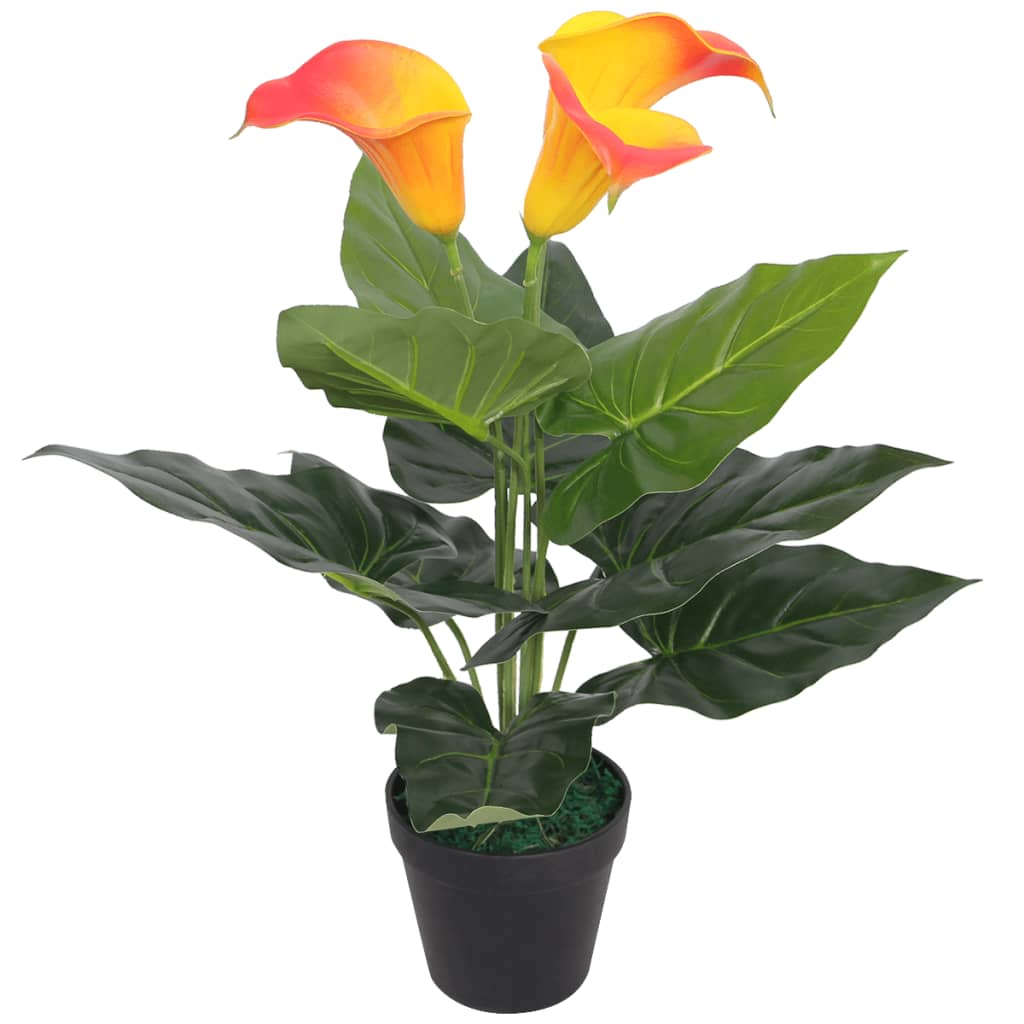 Vidaxl Art Calla Lelie Pflanze mit Topf 45 cm rot und gelb