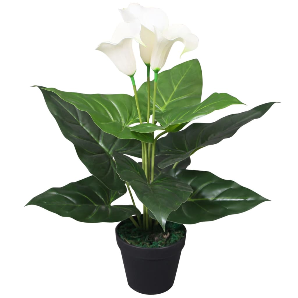 Vidaxl Art Calla Lelie Plant with garnek 45 cm biały