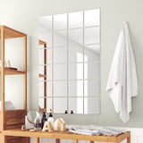 Vidaxl 24 St Mirror Tiles Square Glass