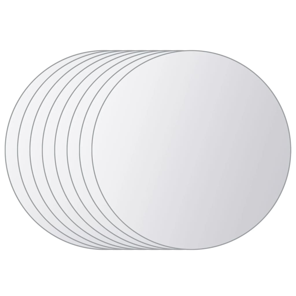 VidaXL 8 st Spiegeltegels rond glas