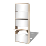 Vidaxl Shoe Cabinet med 5 spejle 63x17x169,5 cm eg