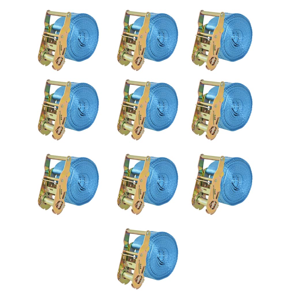 VIDAXL -Spannweite 2 Tonnen 6mx38mm Blau 10 Stcs