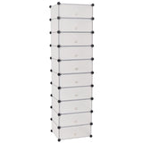 VidaXL shoe cabinet with 10 collapsive compartments white