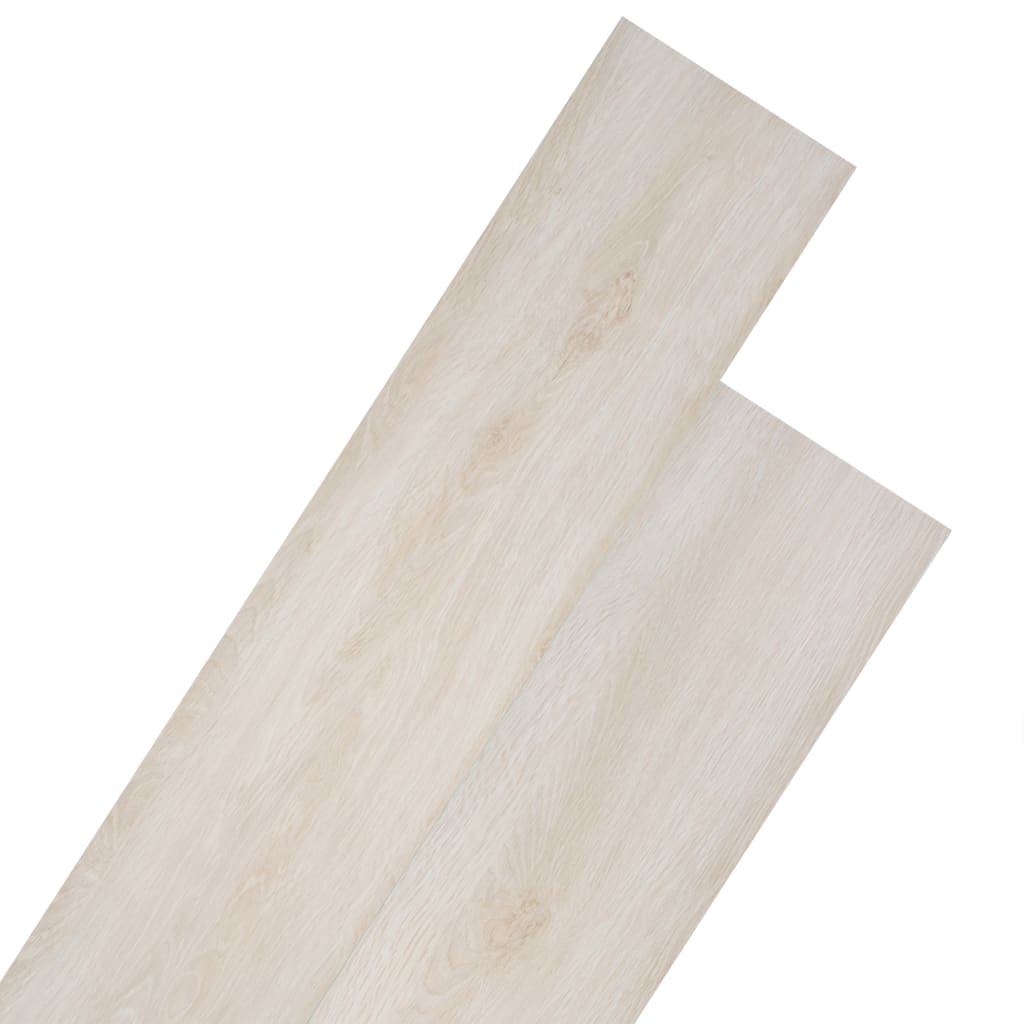 Planches de plancher vidaxl non auto-adhésive 5,26 m² 2 mm PVC chêne blanc coloré