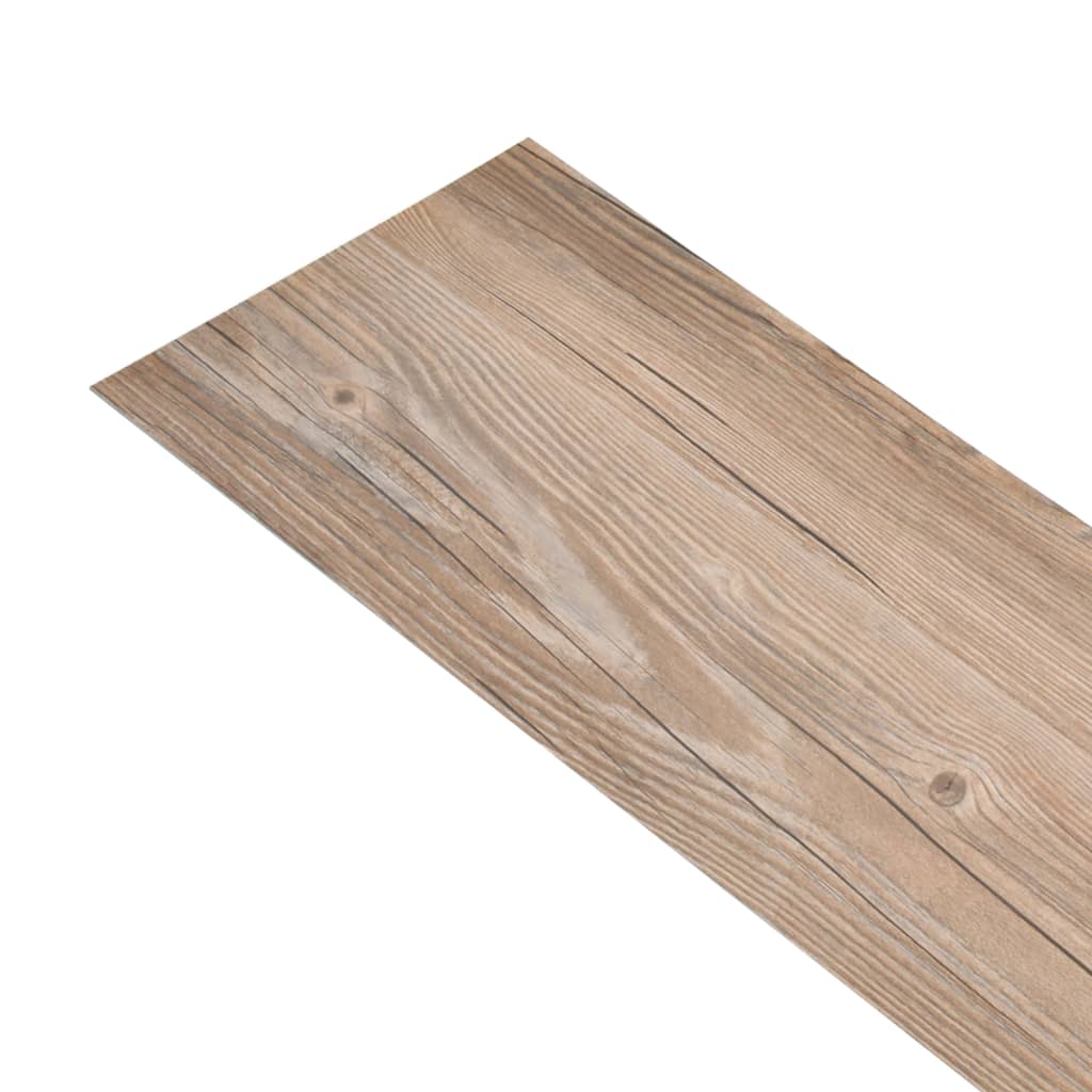 Planches de plancher vidaxl non auto-adhésive 5,26 m² 2 mm en PVC Brown