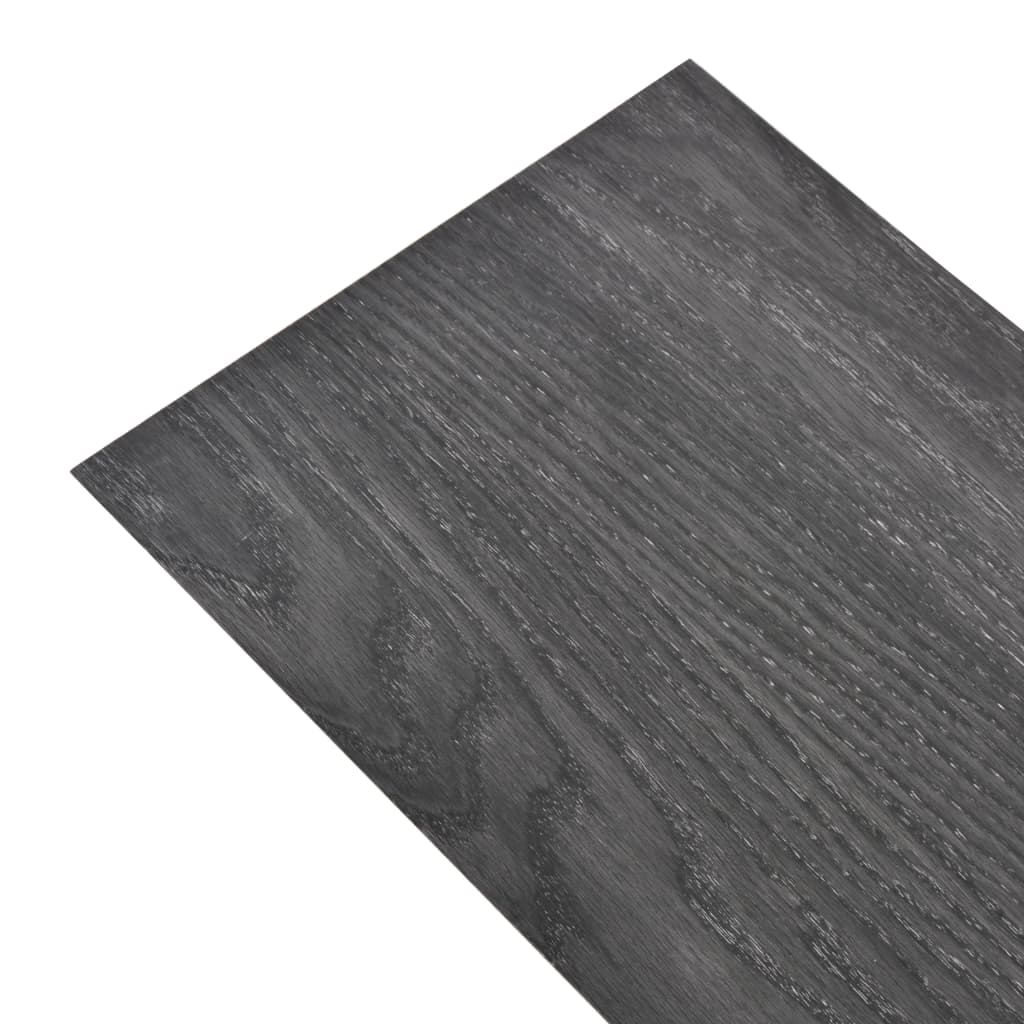 Planches de plancher vidaxl non auto-adhésive 5,26 m² 2 mm en PVC noir et blanc