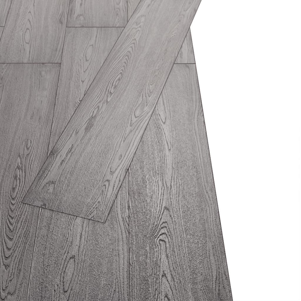 Tablas de piso de Vidaxl no adhesivo de 5.26 m² 2 mm PVC Dark Grey