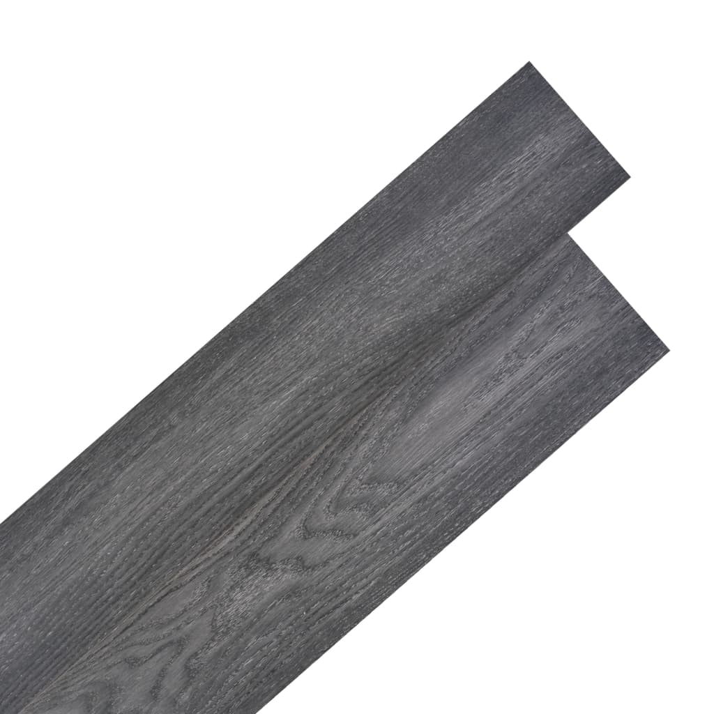 Vidaxl Floorboards Auto -Adhesivo 5.02 m² 2 mm PVC Blanco y negro