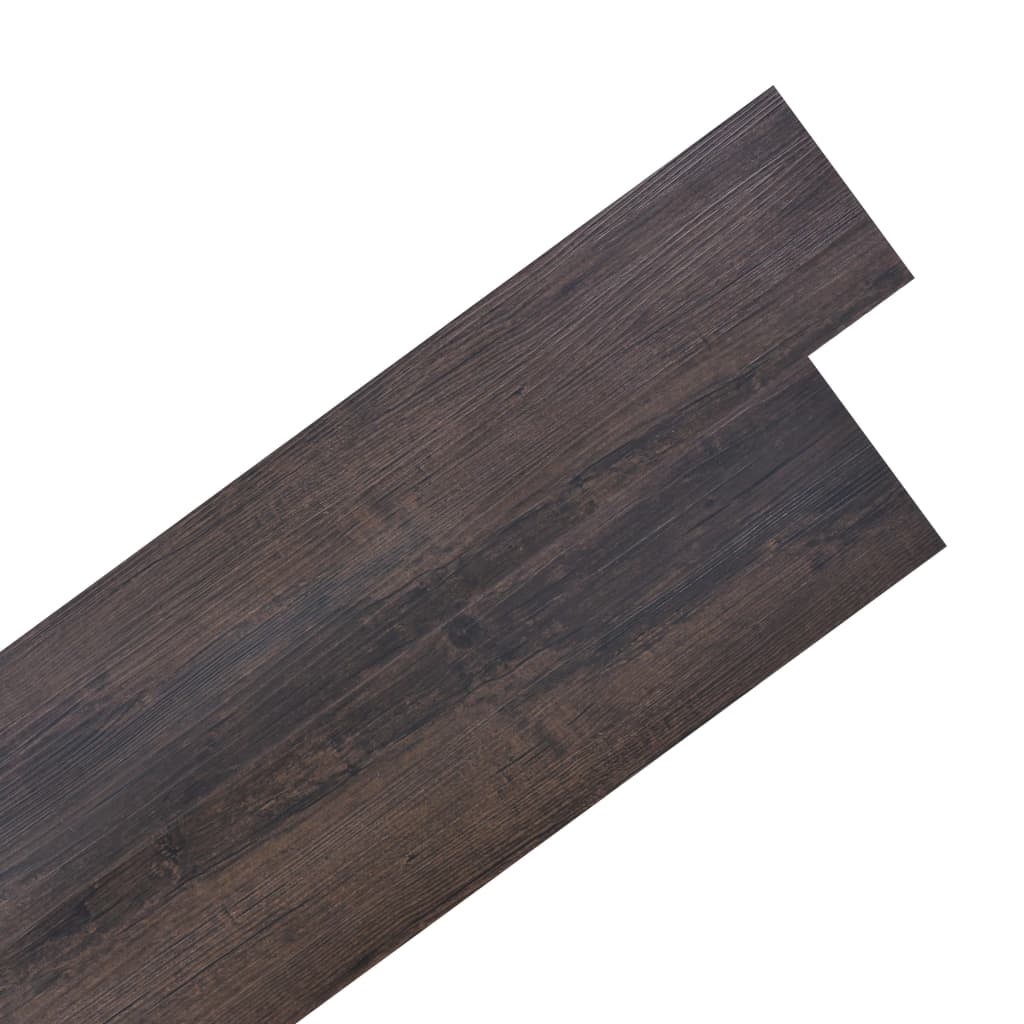 Vidaxl Floorboards Selvlavt 5,02 m² 2 mm PVC mørkebrun