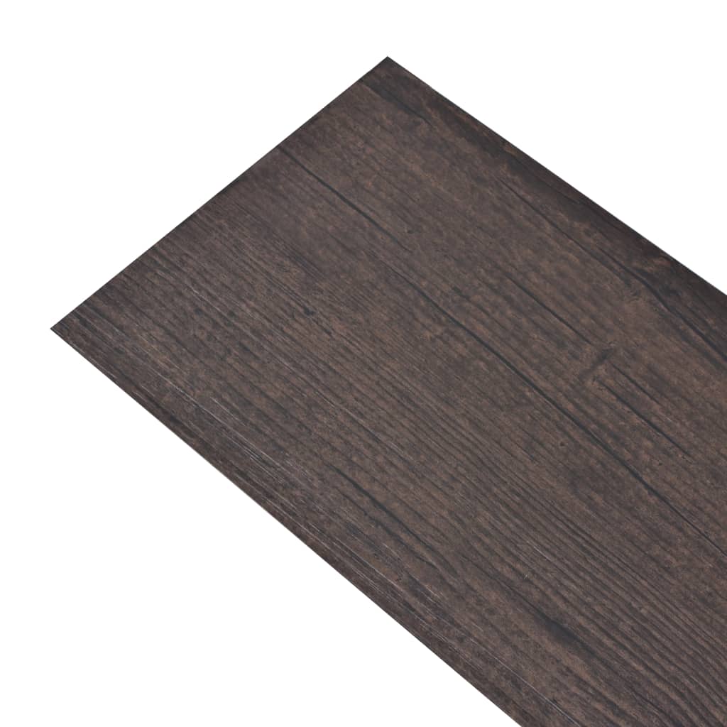 Boards de plancher vidaxl auto-adhésif 5,02 m² 2 mm en PVC brun foncé