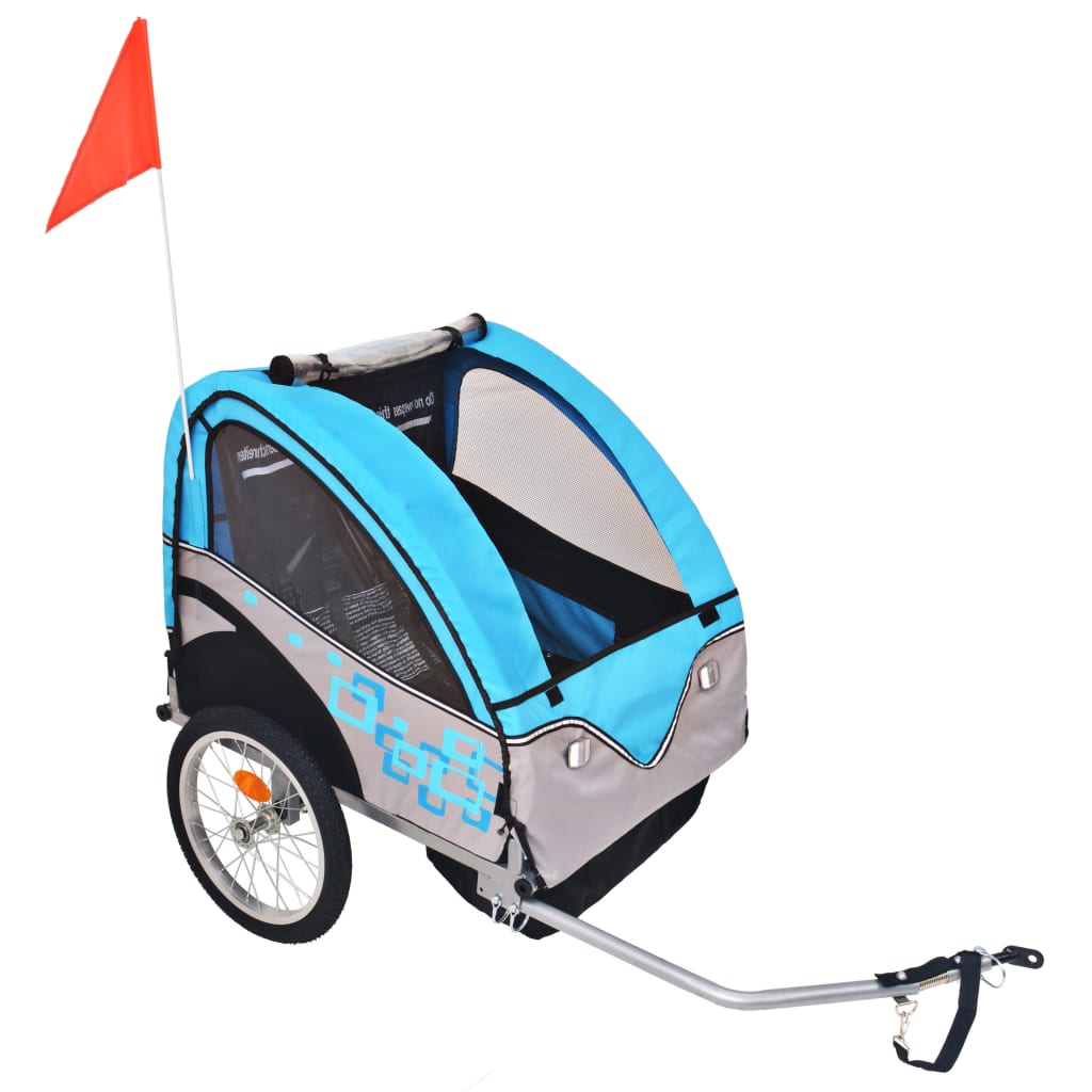 Vidaxl bicycle trailer 30 kg gray and blue