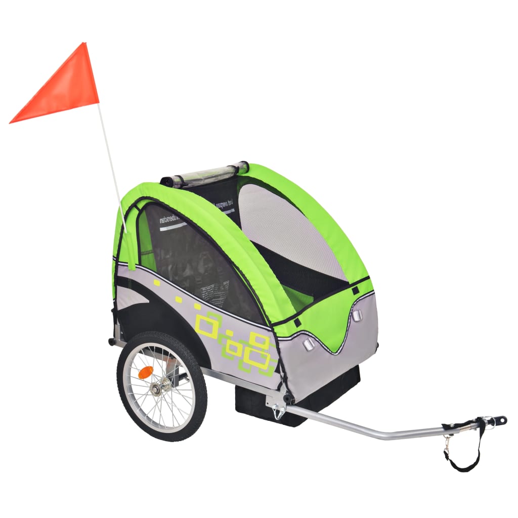 BIDAXL BICYCLE TRAILER 30 kg grå och grön