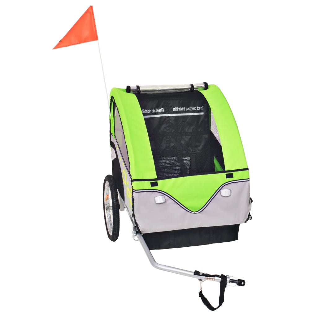 BIDAXL BICYCLE TRAILER 30 kg grå och grön