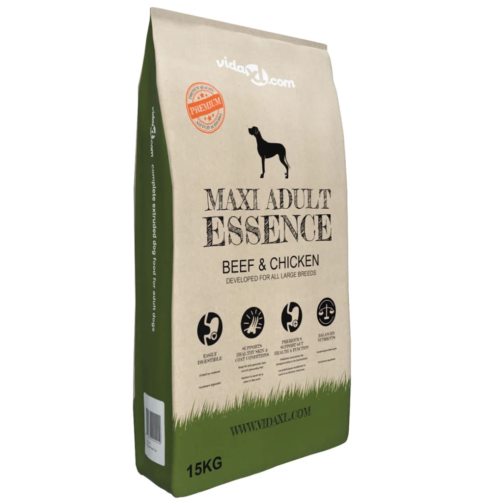 Vidaxl Premium Dog Food Dry Maxi Essence Wołowina Kurczak 15 kg